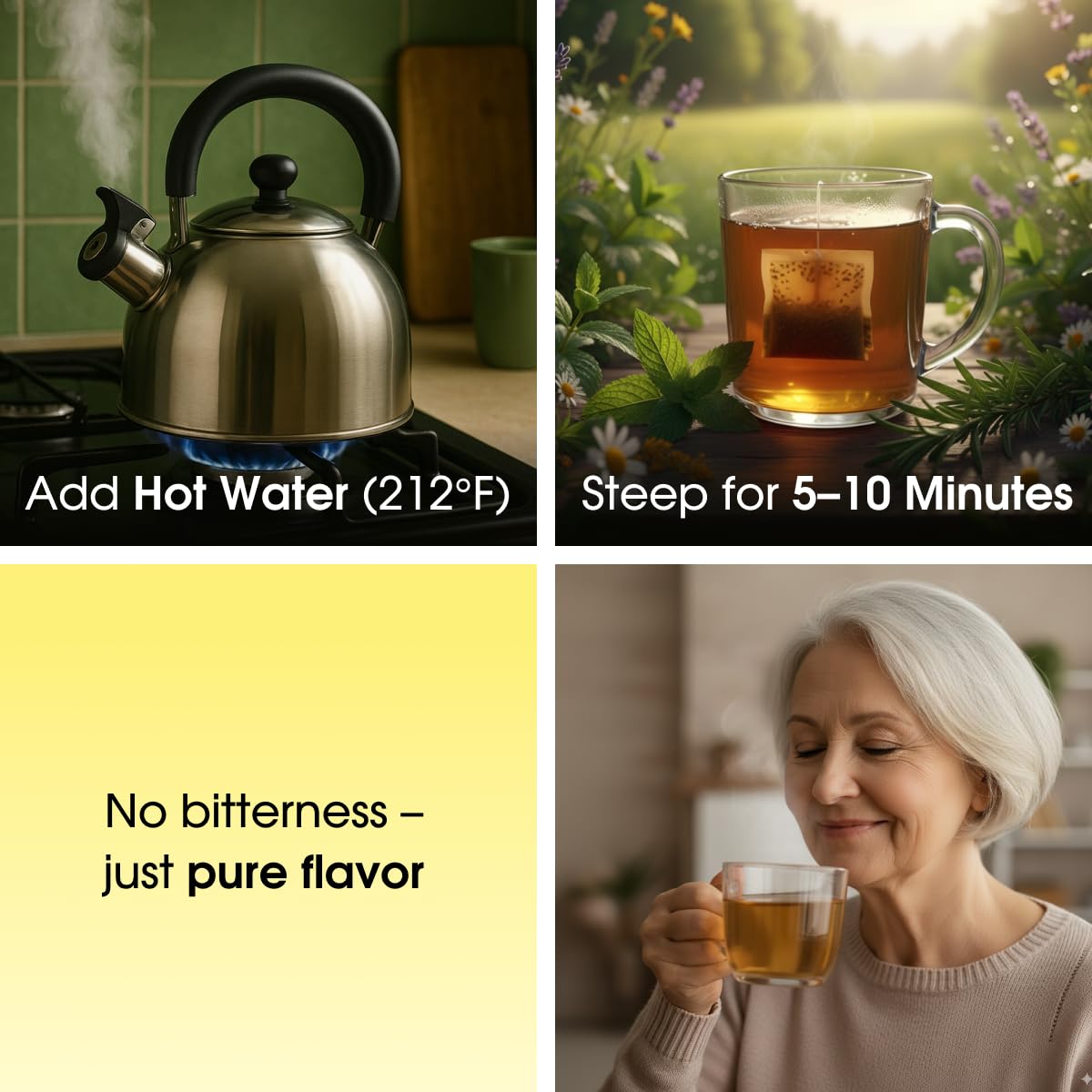 Chamomile Tea Bags - 50 Bags (Premium Natural Pure Leaf Tea - 50 Count) Gluten-Free and Caffeine-Free Herbal tea for Relaxation, Wallness, Immune Support with Smooth Taste
