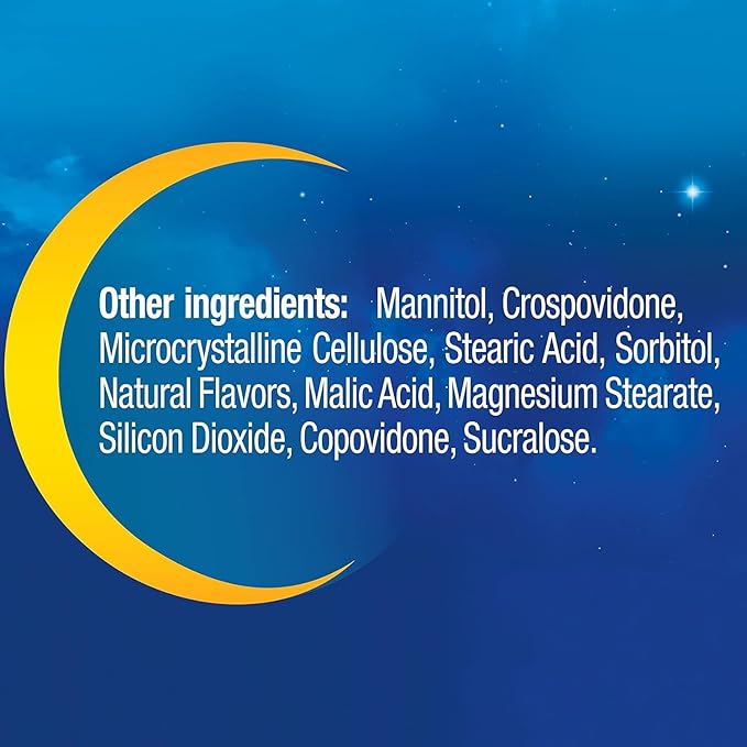 MidNite Back To Sleep Low Dose, 1.5 mg Melatonin Sleep Aid, Non-habit Forming, Herbal Dietary Supplement For Adults, Drug-free, Gluten-free, Lactose-free, Vegetarian, Vegan, 30 Quick Melt Tablets 2 ct