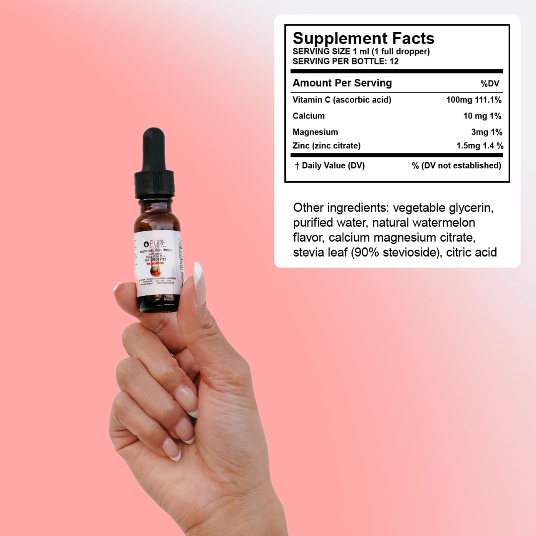 Pure Inventions - Coconut Water, Lemon Lime & Watermelon Water Infusion Drops - Antioxidants, Vitamin C & Electrolytes - Health & Wellness - Immunity Support -Sugar Free, Zero Calorie -12 Servings ea.