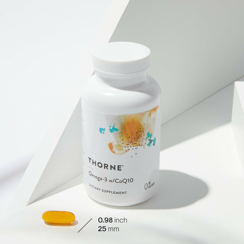 THORNE - Omega-3 with CoQ10 - Omega-3 Fatty Acids Supplement with CoQ10 - EPA and DHA - 90 Gelcaps