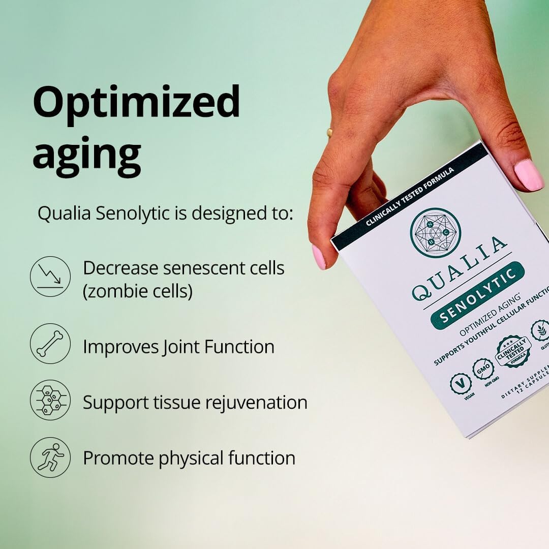 NEUROHACKER COLLECTIVE Qualia Senolytic Ultimate Formula for Enhanced Cell Repair&Rejuvenation 2-Day Aging&Longevity Support Regimen w. Fisetin,Quercetin, Piperlongumine,Senactiv®,Curcumin(Pack of 4)