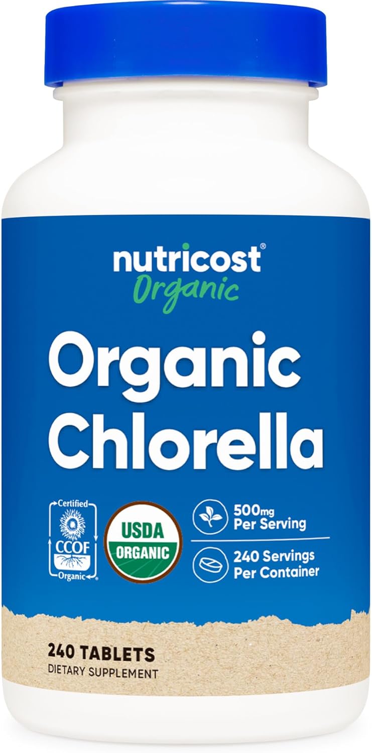 Nutricost Organic Chlorella 500mg, 240 Tablets - Gluten Free, Non-GMO
