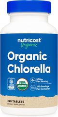 Nutricost Organic Chlorella 500mg, 240 Tablets - Gluten Free, Non-GMO