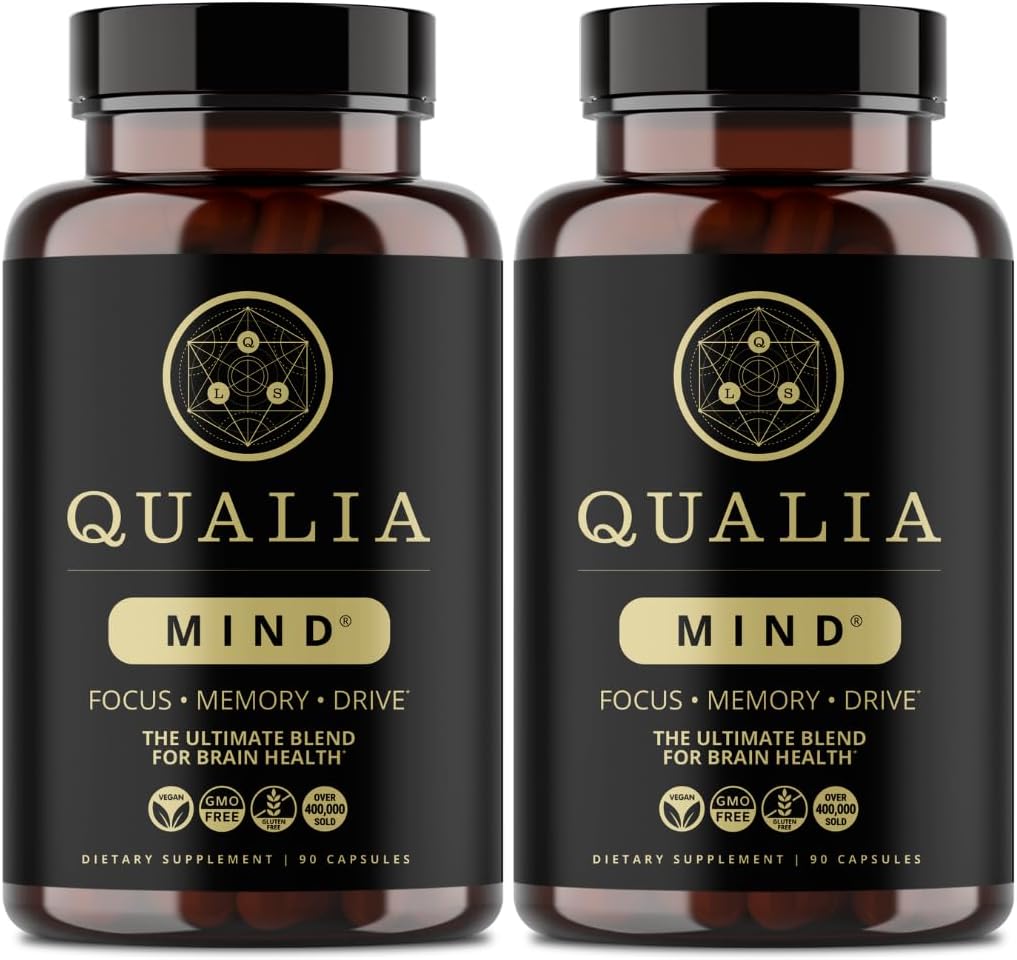QUALIA MIND | The Ultimate Blend For Brain Health* | Doctor-Formulated Nootropic To Fuel Focus & Concentration* | Supports Long Term Brain Health| Maintain Drive & Productivity | 6 Week Supply