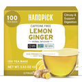 HANDPICK, Lemon Ginger Herbal Tea - 100 Pyramid Tea Bags | 100% Natural Ingredients, Tasty & Citrusy Hand-made Blend of Lemon & Ginger | Caffeine Free, Gluten Free | No Artificial Ingredients