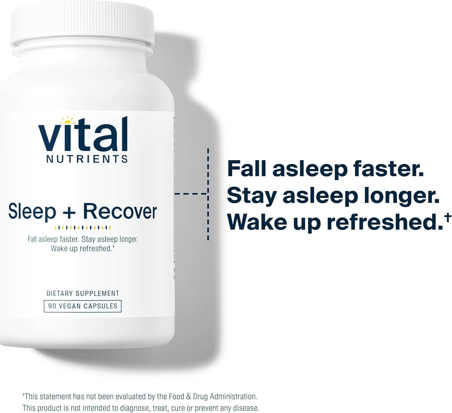 Vital Nutrients Sleep + Recover - Vegan Supplement - Sleep Support - Melatonin, Ashwagandha & L-Theanine - Gluten, Dairy & Soy Free - 90 Capsules