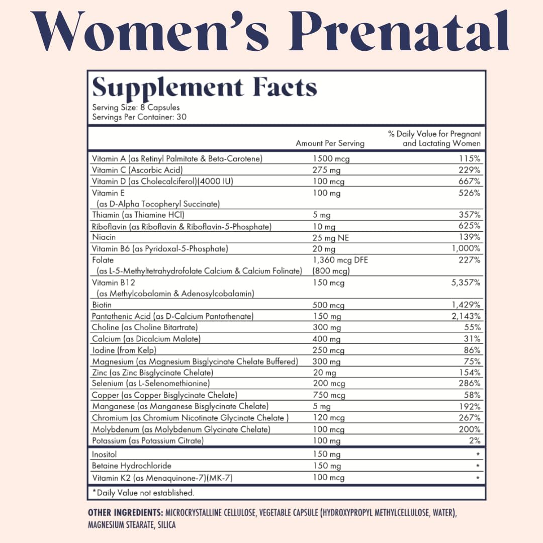 Fertility Trio | Prenatal Vitamin + DHA & Fertility Booster | Choline, Folate, Omega 3, Coq10, NAC, 26+ Vital Nutrients | Dietitian-formulated, Non-GMO, 3rd Party Tested, 30 Servings