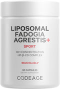 Codeage Liposomal Fadogia Agrestis 600mg Supplement - Fadogia Agrestis 30:1 Extract, Vitamin D3, Zinc, Fenugreek, BioPerine Black Pepper - 2-Month Supply - Liposomal Delivery - Non-GMO, 60 Capsules