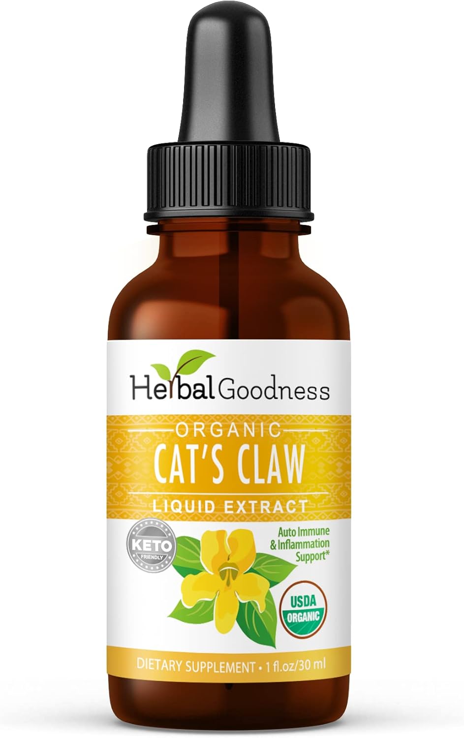 Cats Claw Liquid Extract - Digestive Boost, Joint, Muscle Function Support, Immunity, Heart Support - Organic 1oz Pack of 12 - Made in USA - Herbal Goodness