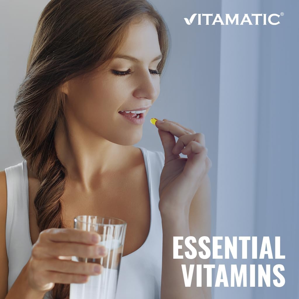 Vitamatic ADK Vitamin Supplement, 180 Veg Capsules, High Potency Vitamins A, D3, K2 for Bone Health, Calcium Absorption, Non-GMO, Gluten Free