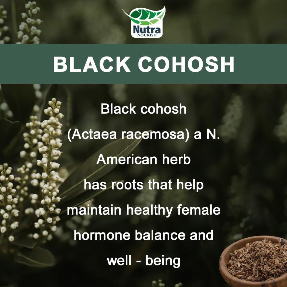 Black Cohosh Capsules,3000mg Strength,Black Cohosh Supplements for Women Menopause Hot Flashes,Non-GMO,60 Vegetarian Capsules