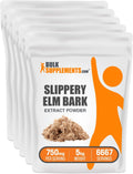 BulkSupplements.com Slippery Elm Bark Extract Powder - Slippery Elm Powder, Sourced from Ulmus Rubra Bark - Gluten Free, 750mg per Serving, 1kg (2.2 lbs) (Pack of 5)