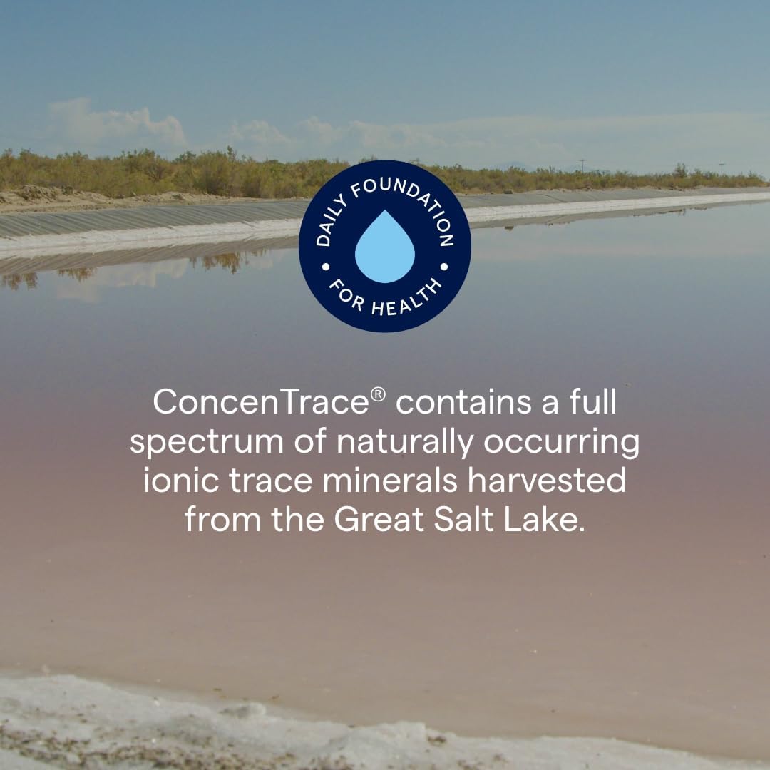 Trace Minerals ConcenTrace Trace Mineral Drops - Liquid Supplement for Bone & Joint Support - Aids Hydration & Electrolyte Restoration - Unflavored, 4 fl oz (48 Servings)