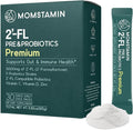 MOMSTAMIN Premium 3,000mg Human Milk Oligosaccharide (HMO 2'-FL) Prebiotic Probiotic Powder Supplement for Immunity Digestion Metabolism Gut Health, Clinically Researched (30 Sticks, 1 Month)