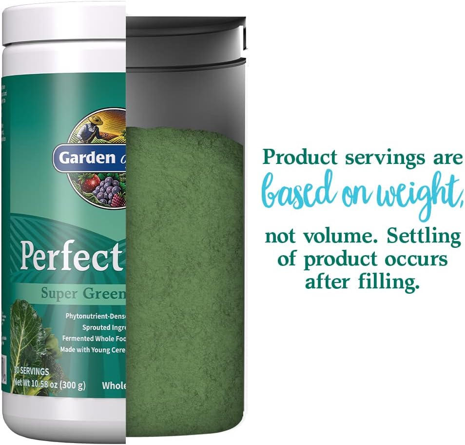 Garden of Life Perfect Food Super Green Formula - 30 Servings, 45 Superfoods, Greens, Fruit and Veggie Juice Superfood Powder Supplement, Probiotics, Organic Spirulina for Digestion and Immune Health