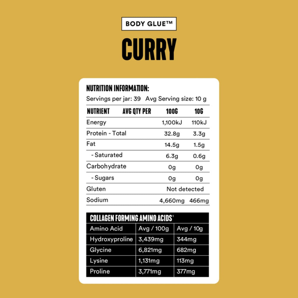 Gevity Rx Bone Broth Body Glue ® - CURRY - Bone Broth - Concentrate - 10x more collagen* - 39 servings - Sip, Cook, Create - 100% Grass Fed Beef Bones- 9.75 Litres, 329 Fl. Oz. (13.75 Ounce, Curry)