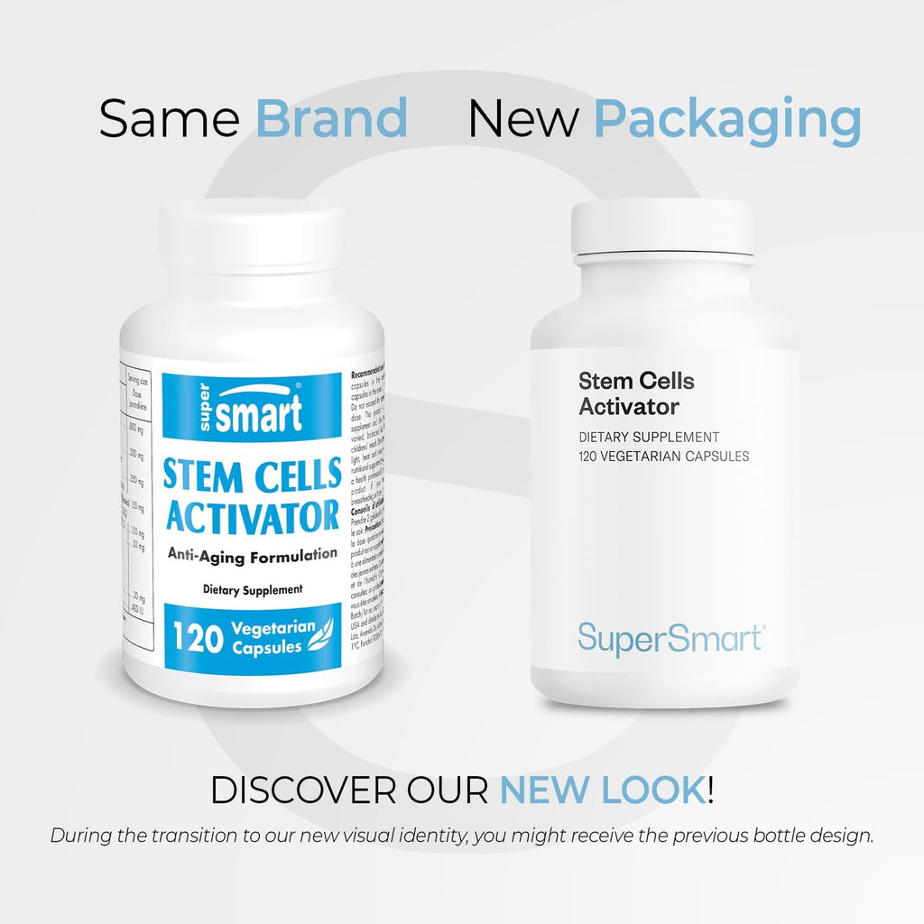 Supersmart Stem Cells Activator (Advanced Formula) - with Astragaloside, Fuidocan - Natural Stem Cells Supplement | Non-GMO & Gluten Free - 120 Vegetarian Capsules