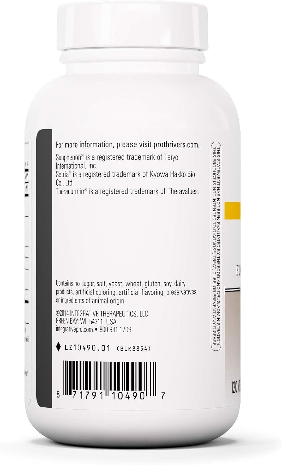 Integrative Therapeutics ProThrivers Wellness Flavonoid Complex - Supports Healthy Antioxidant Pathways* - With CoQ10, Curcumin Extract, Green Tea Extract and L-Glutathione - Dairy Free - 120 Capsules