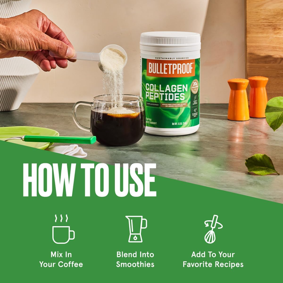 Bulletproof Collagen 18g Protein Powder, 8.5 oz, Unflavored