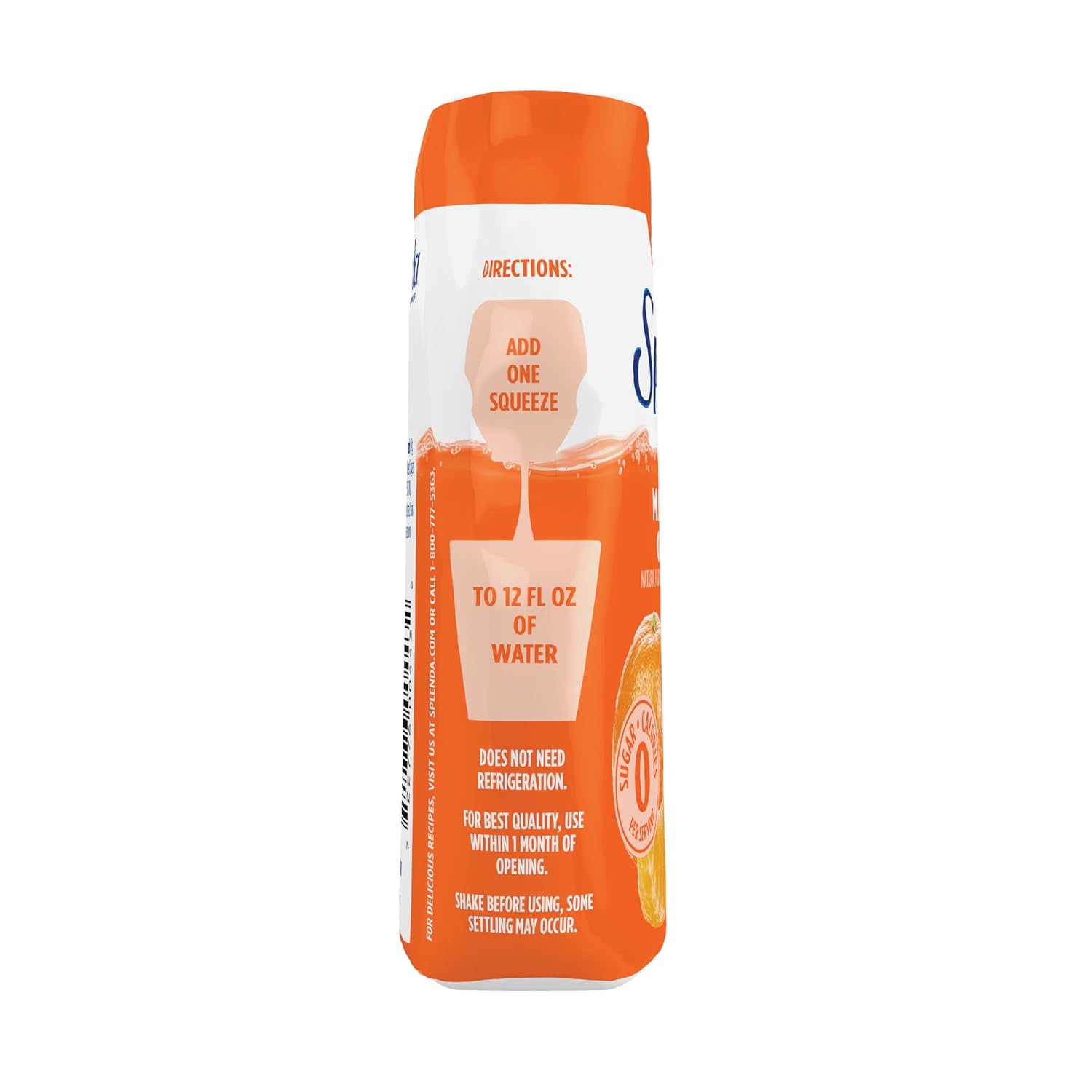 SPLENDA Liquid Water Enhancer Drops, Sugar Free, Zero Calorie, Natural Flavor, Concentrated Drink Mix, 3.11 Fl Oz Each Bottle (Mandarin Orange, 2 Pack)