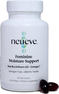 NeuEve Feminine Moisture Support Supplements with Sea Buckthorn Oil, Omega-7 for Vaginal Dryness, pH Balance & Moisture | 60 Vegan Softgels | 1-Month Supply