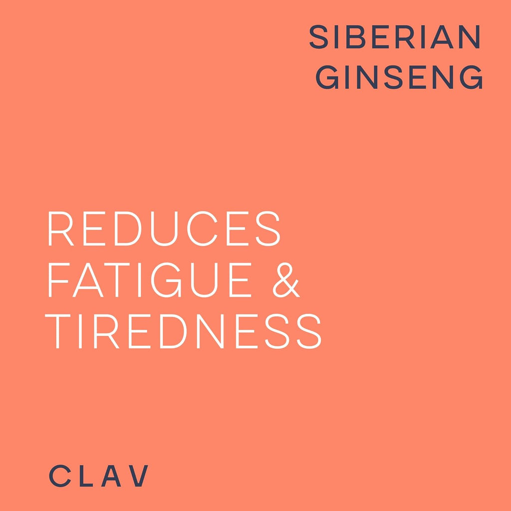 CLAV® Siberian Ginseng - 900mg Eleuthero Root Powder - Energy Supplement - Reduction of Tiredness & Fatigue - 60 Ginseng Capsules - Made in Germany