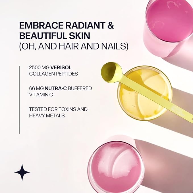 Sparkle Wellness VERISOL Bioactive Hydrolyzed Collagen Peptides | Collagen Powder Supplement with Vitamin C for Skin, Hair & Nail Health | Skin Boost (No Flavor) [30-Serves]
