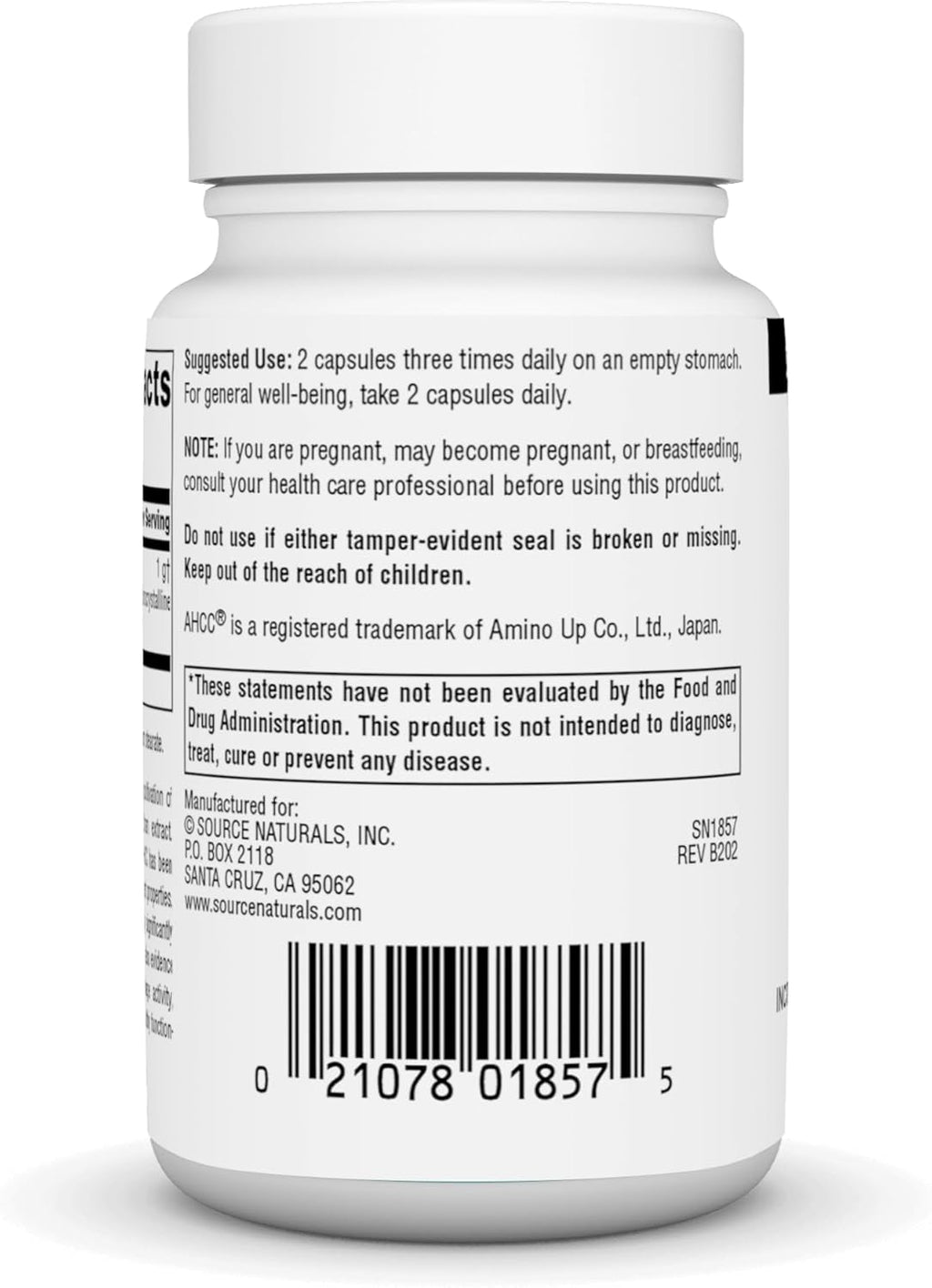 Source Naturals AHCC 500 mg Increases Natural Killer Cell Activity* 500mg - 30 Capsules