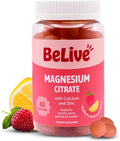 BeLive Magnesium Citrate Gummies with Calcium and Zinc for Adults and Kids - High Absorption Magnesium Supplement for Cognitive, Bone, Muscle and Nerve Health - Raspberry Lemonade - 60 Count