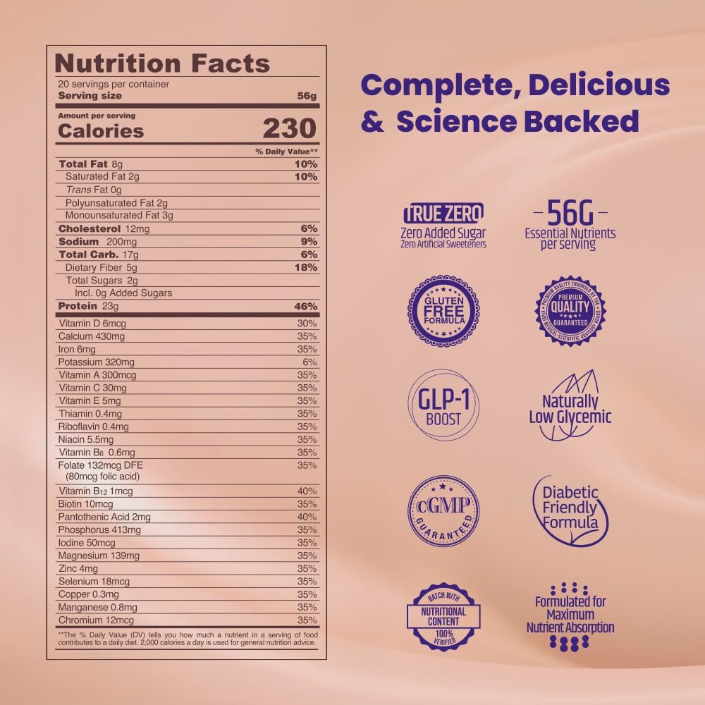 VIVRI ShakeMe! Chocolate Meal Replacement | 20 Servings | 22g Triple Premium Protein, 45 Nutrients & 8 Superfoods | Supports Weight Loss, Full-Body Health, Energy & GLP-1 Treatments.