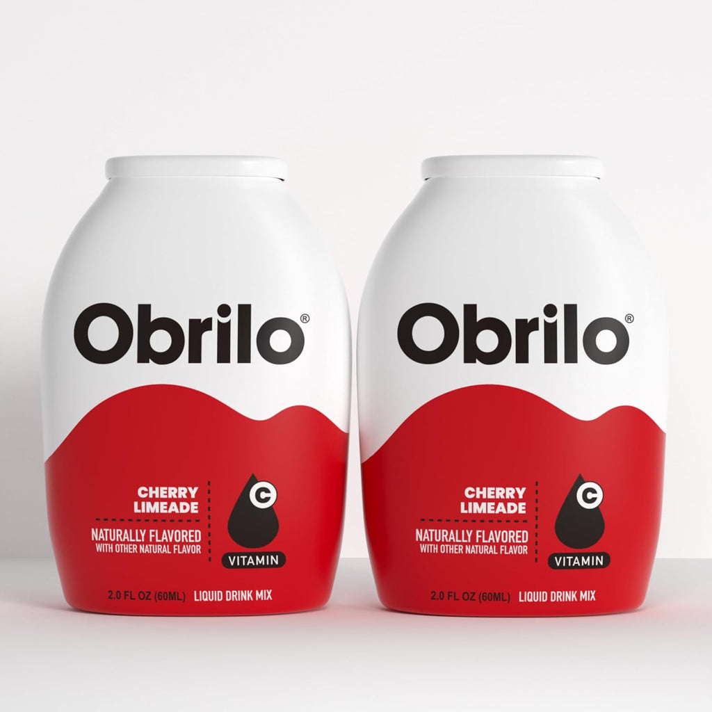 Obrilo Water Enhancer Liquid Flavoring Drops - ZERO Sugar/Calorie, Dye Free, Naturally Flavored Drink Syrup, 2.0 fl oz x 2 Bottles for Kids & Adults (Cherry Limeade)