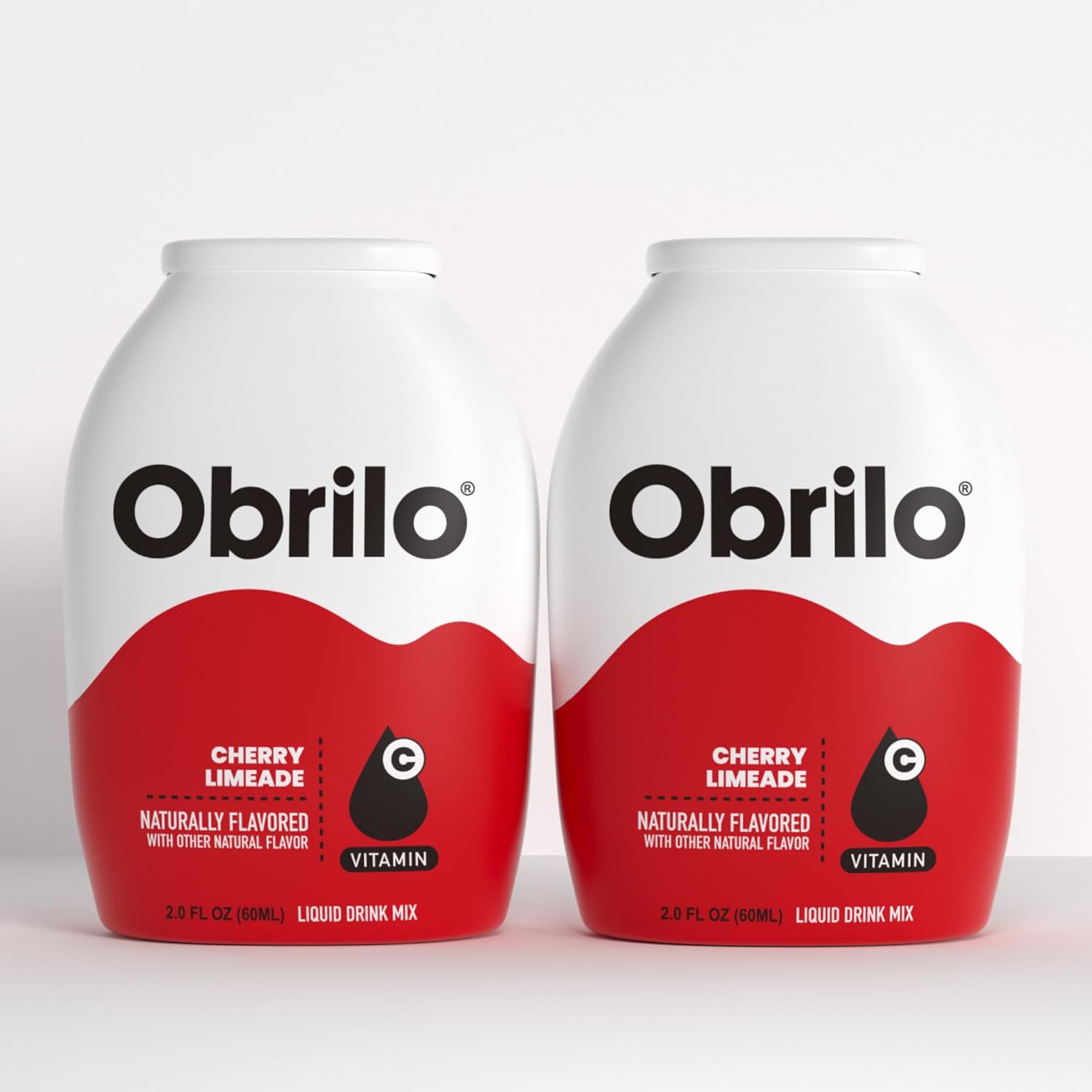Obrilo Water Enhancer Liquid Flavoring Drops - ZERO Sugar/Calorie, Dye Free, Naturally Flavored Drink Syrup, 2.0 fl oz x 2 Bottles for Kids & Adults (Cherry Limeade)