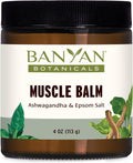 Banyan Botanicals Muscle Balm – Organic Muscle Massage Balm with Ashwagandha Root & Epsom Salt – Supports Healthy Circulation & Soothes Tired Muscles – 4oz – Non GMO Sustainably Sourced Petroleum Free
