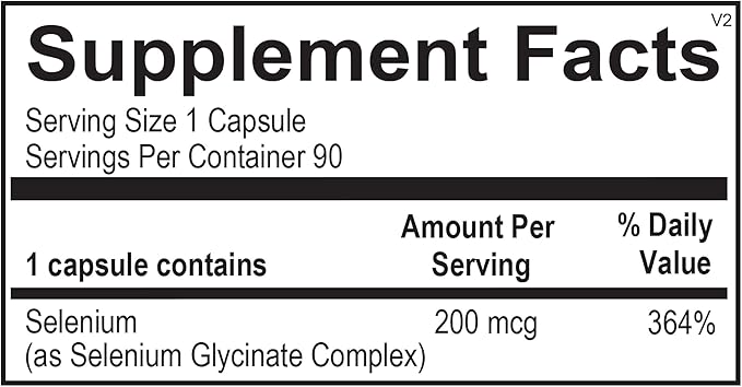 Mineral - Rise Selenium High-Bioavailability Selenium Glycinate for Antioxidant Support, Heart Health, and Prostate Wellness (90 Capsules)
