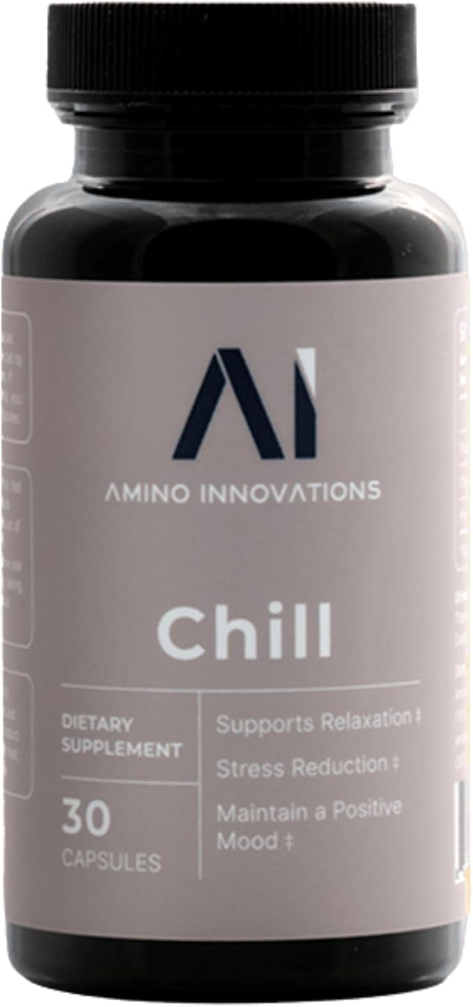 Amino Innovations CHILL Peptide Supplement Capsules with DHH-B and Peptide for Daily Use, Helps You Unwind, Recover, and Wake Up Refreshed - 30 Capsules (30 Regular Servings)