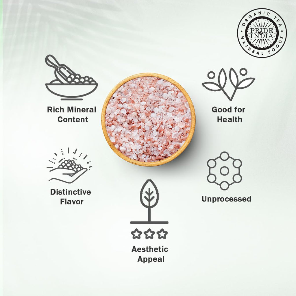 Pride Of India Pure Himalayan Pink Salt | Enriched w/ 84+ Natural Minerals | Coarse Salt Grind | Rock Salt | Dual Sifter | 4.8 oz (136.1 gm) Jar