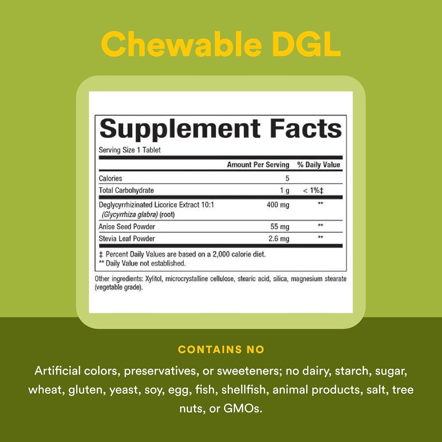 Natural Factors Chewable DGL 400 mg, Licorice Extract for Healthy Digest, 90 Chewable Tablets