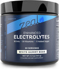 Zeal Electrolyte Powder Recovery Drink (30 Servings | White Gummy Bear) w 0 Sugar +BCAAs +B-Vitamins Electrolyte Supplement w Potassium Zinc & Magnesium for Hydration - Keto Electrolytes