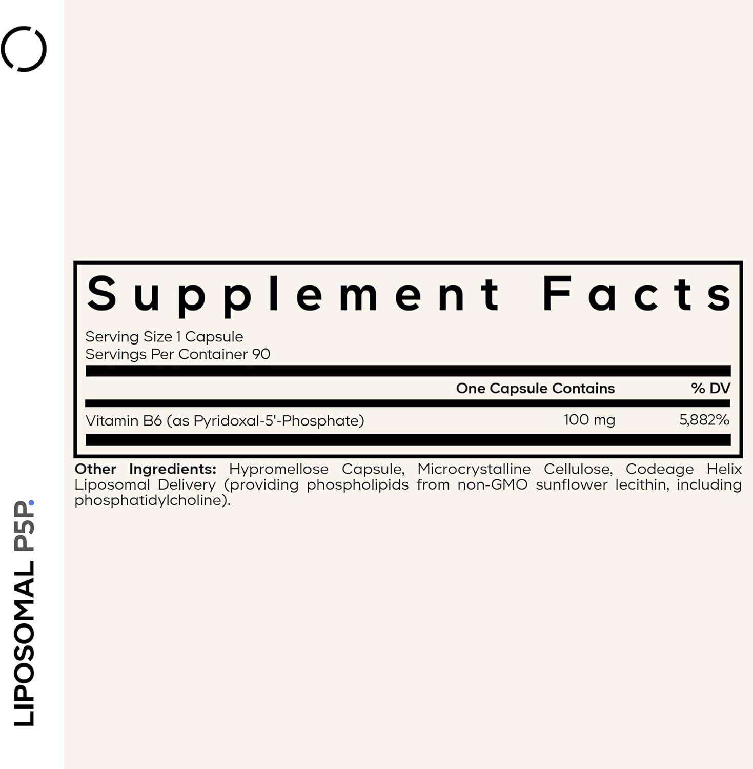 Codeage Liposomal P5P Supplement – Vitamin B6 as Pyridoxal-5'– Phosphate – Liposomal Delivery – Active B6 Form – 3-Month Supply – 1 Capsule Daily – Non-GMO – 90 Capsules