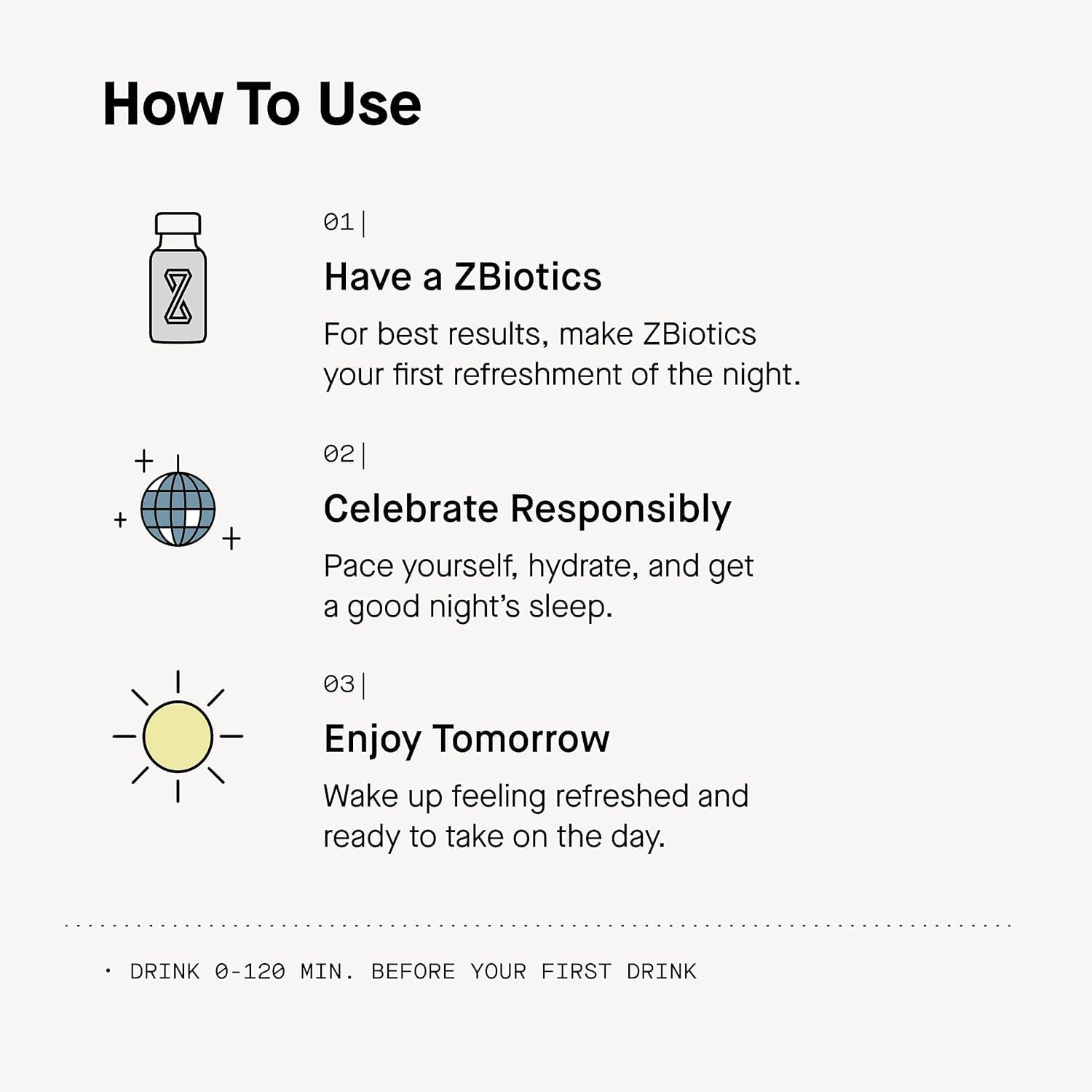 ZBiotics — Feel Better After Drinking, Wake Up Refreshed, Science-Backed, Patented Probiotic for Easier Mornings, Travel-Friendly, 6-Pack of 0.5 Fl Oz Bottles