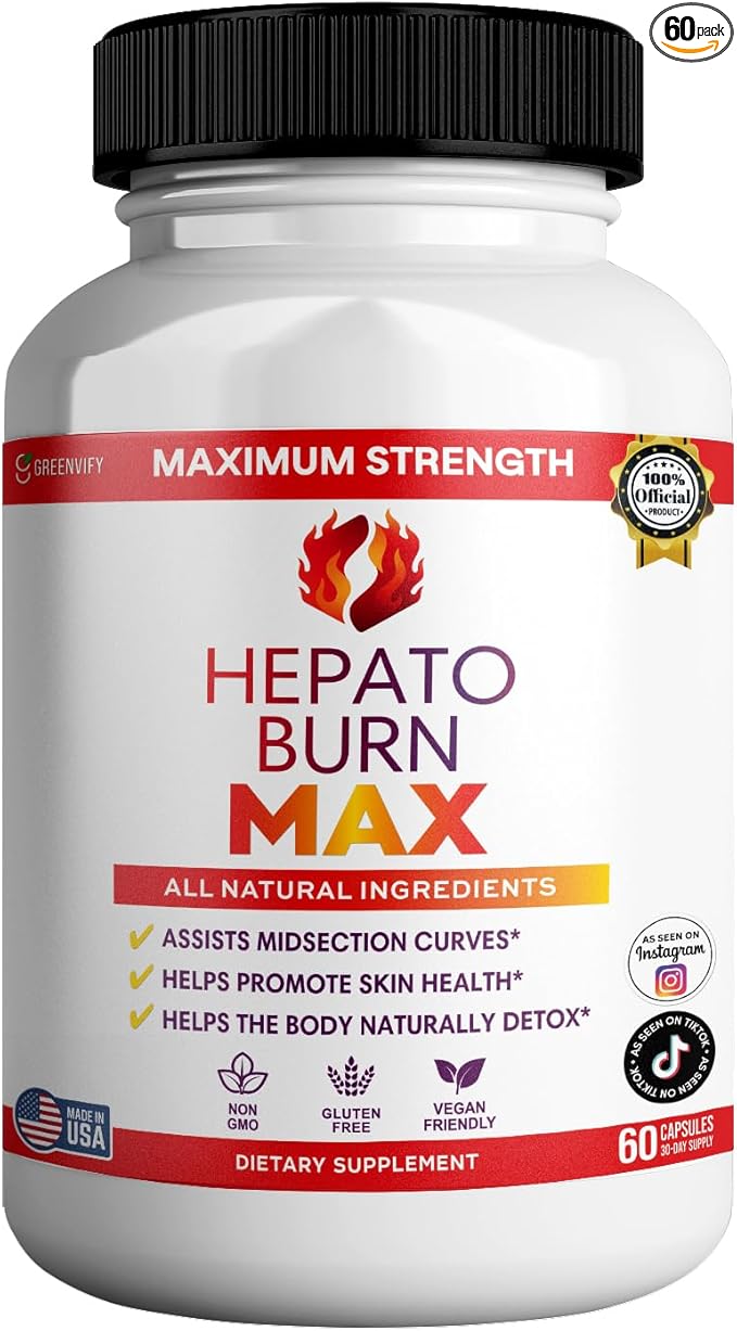 Hepato Burn Max, Maximum Strength Natural Detox Supplement, 60 Capsules, Vegan, Gluten Free (1)