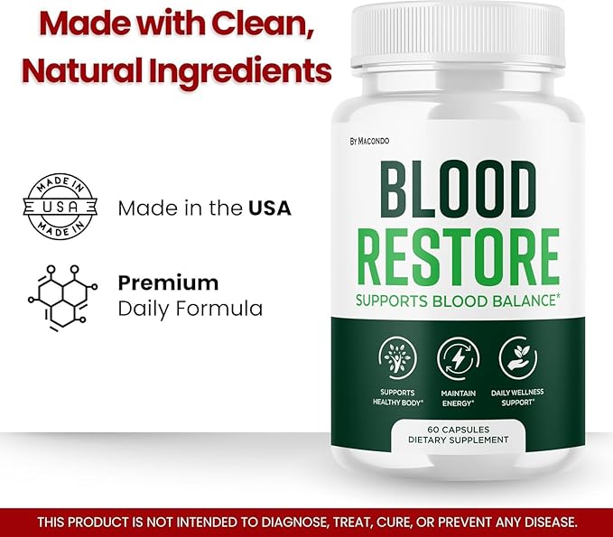Macondo (5 Pack) Blood Restore Capsules - Official BloodRestore Support Supplement Balance - Maximum Strength, Daily Natural Multivitamin for Overall Health - 300 Capsules for 5 Months