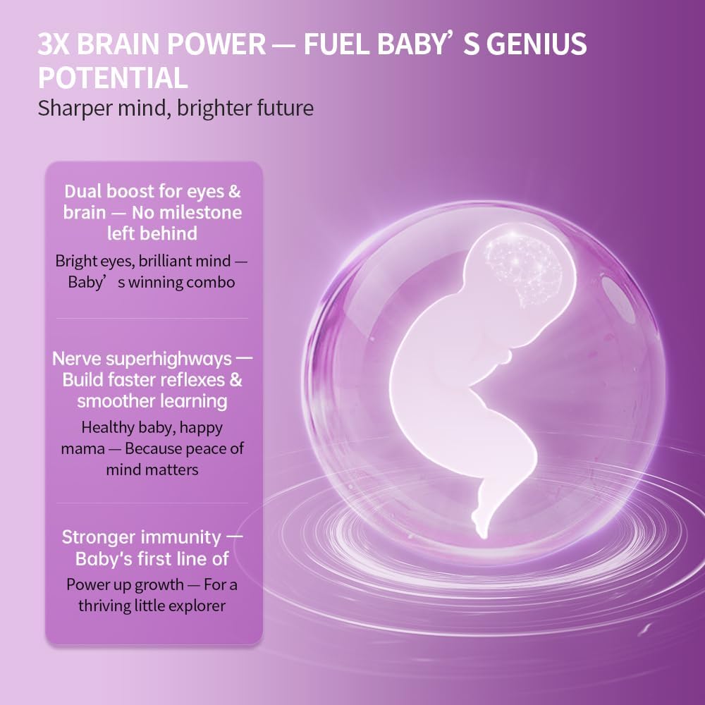 DR.AUSTIN Prenatal DHA Supplement – Triple A Brain & Vision Support with Algae Oil DHA, ARA, ALA, Lutein – Clinically Proven for Baby Development & Mom’s Wellness (Non-GMO, Pure Algae Oil)