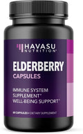 Sambucus Black Elderberry Capsules - Immune Support Supplement for Adults - 400mg of Extract Per Serving for Overall Wellness - Vegetarian-Friendly, Non-GMO, Unflavored - 60 Count, 2 Month Supply