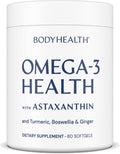 BodyHealth Omega 3 Health, Fish Oil Supplement for Women and Men, Heart and Brain Health, Fish Oil Pills, Fatty Acid Supplements, Omega 3 Vitamins - 60 Soft Gels