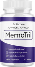 Memotril Capsules - Official Memo Tril Advanced Brain Health Supplement Support, All Natural Formula Vitamins for Overall Health & Wellness - 60 Capsules for 1 Month