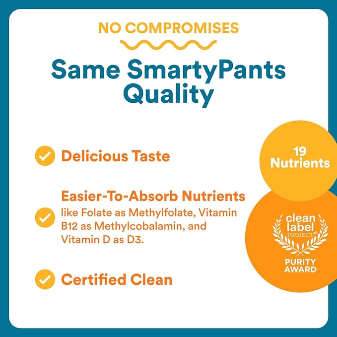 SmartyPants Men's Multivitamin Gummies - Improved Formula: Omega 3 (DHA/EPA), Methylfolate, Vitamin D3, C, Vitamin B12, B6, Vitamin A, K, Zinc & Selenium, Gluten Free, 90 Count (30 Day Supply)