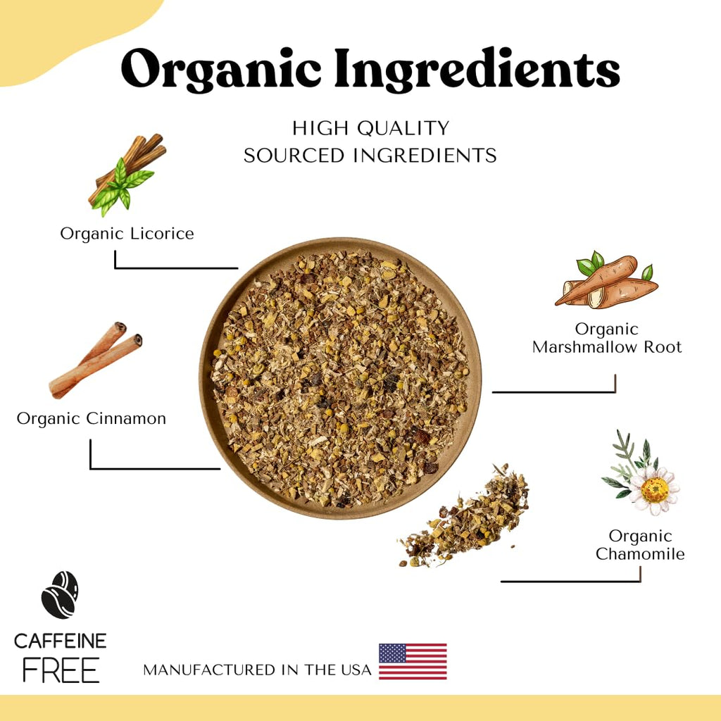 Digestive Tea – Leaky Gut Blend by AutoimmuniTea – Overall Digestive Support, and Stomach Sooth, Made of Organic Marshmallow root and Licorice Root, Cinnamon and Chamomile, IBS AIP Diet – 15 Tea Bags