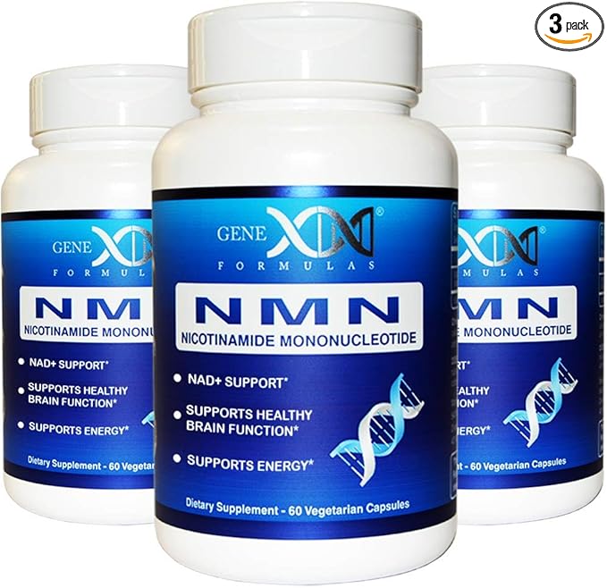 Genex Formulas NMN Supplement 250mg (3 Pack) - 99% Pure Shelf Stabilized Capsules for Increasing NAD Levels, DNA Repair, & Healthy Aging, GMP Certified, 90 Day Supply