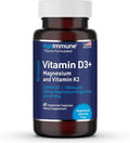 AgeImmune Brilliant D3+ Complex - 60 Capsules - 5000 IU Vitamin D3 + K2 + Magnesium Glycinate Supplement - Doctor Formulated for Immune & Bone Support - No Stearates, No Dioxides